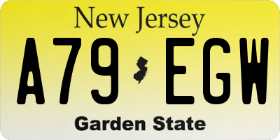 NJ license plate A79EGW