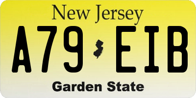 NJ license plate A79EIB