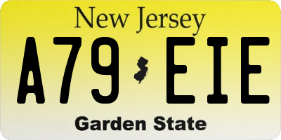 NJ license plate A79EIE
