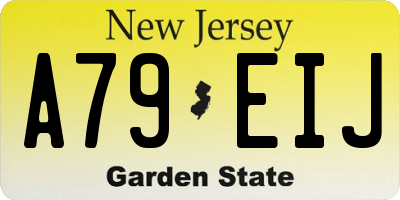 NJ license plate A79EIJ