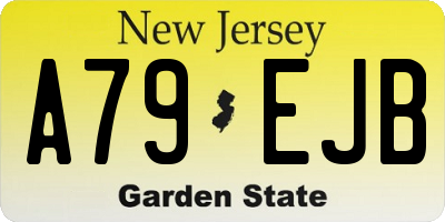 NJ license plate A79EJB