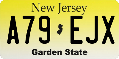 NJ license plate A79EJX