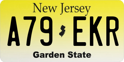 NJ license plate A79EKR