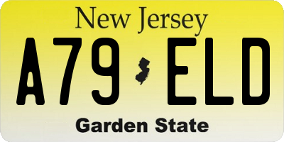 NJ license plate A79ELD