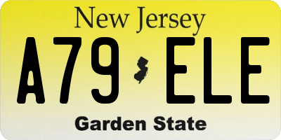 NJ license plate A79ELE
