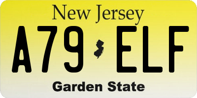 NJ license plate A79ELF