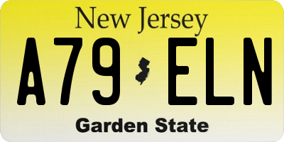 NJ license plate A79ELN