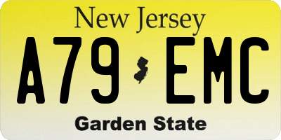 NJ license plate A79EMC