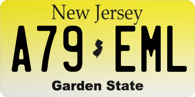 NJ license plate A79EML