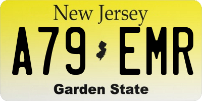 NJ license plate A79EMR