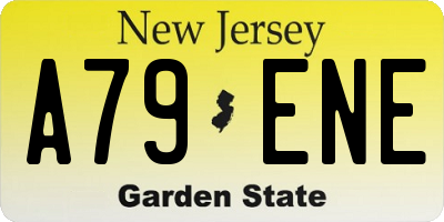 NJ license plate A79ENE
