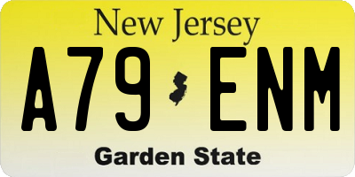 NJ license plate A79ENM