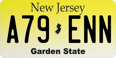 NJ license plate A79ENN