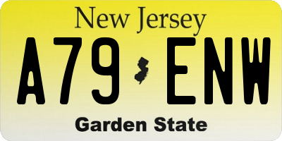 NJ license plate A79ENW