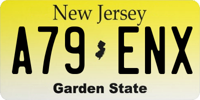 NJ license plate A79ENX