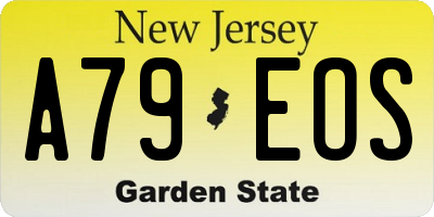 NJ license plate A79EOS