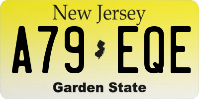 NJ license plate A79EQE