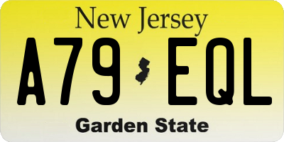 NJ license plate A79EQL
