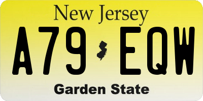 NJ license plate A79EQW