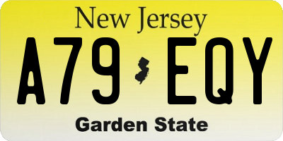 NJ license plate A79EQY