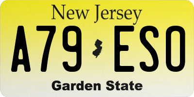 NJ license plate A79ESO