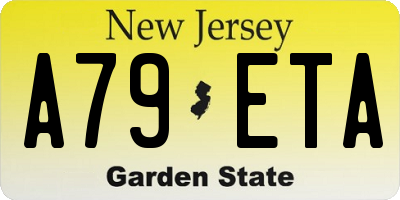 NJ license plate A79ETA