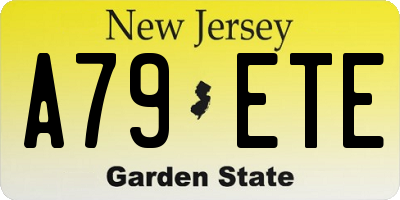 NJ license plate A79ETE