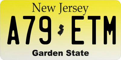 NJ license plate A79ETM