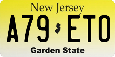 NJ license plate A79ETO