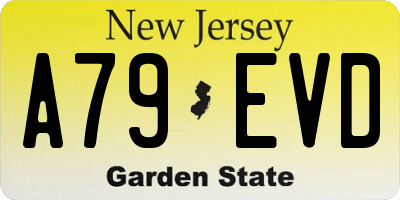 NJ license plate A79EVD