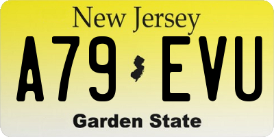 NJ license plate A79EVU