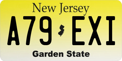 NJ license plate A79EXI