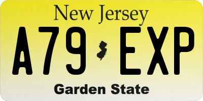 NJ license plate A79EXP