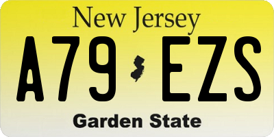 NJ license plate A79EZS