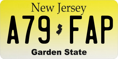 NJ license plate A79FAP