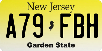 NJ license plate A79FBH