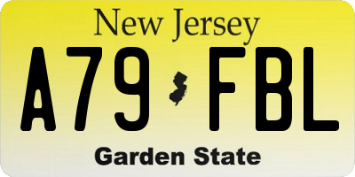 NJ license plate A79FBL