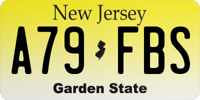 NJ license plate A79FBS
