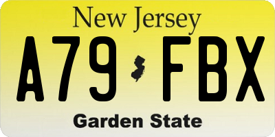 NJ license plate A79FBX