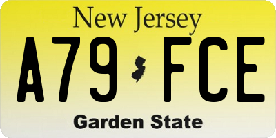 NJ license plate A79FCE