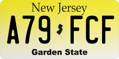 NJ license plate A79FCF