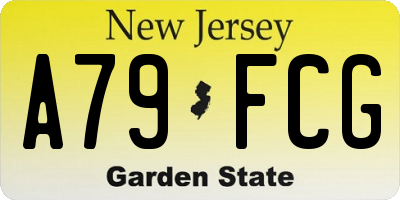 NJ license plate A79FCG