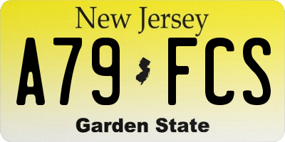 NJ license plate A79FCS