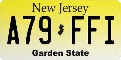 NJ license plate A79FFI