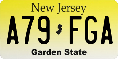 NJ license plate A79FGA