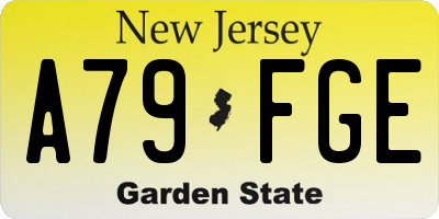 NJ license plate A79FGE