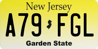 NJ license plate A79FGL