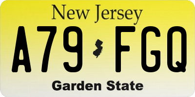 NJ license plate A79FGQ