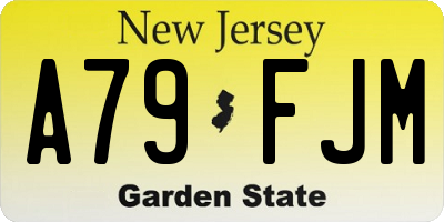 NJ license plate A79FJM