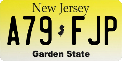 NJ license plate A79FJP